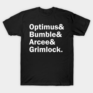 Funny Names x Transformers Autobots (Optimus, Bumble, Arcee, Gridlock) T-Shirt